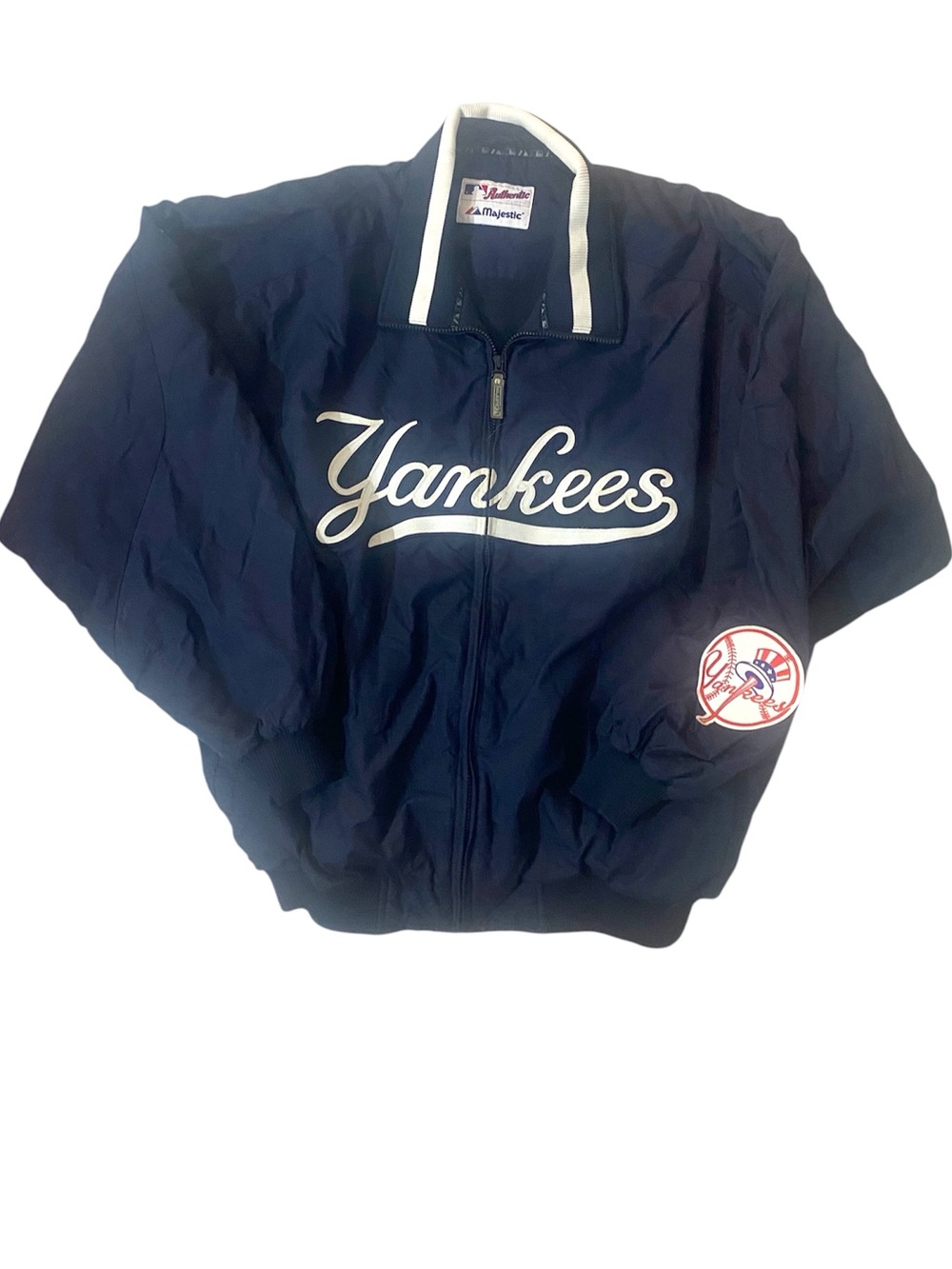 Majestic New York Yankees Vintage Full-Zip Bomber Jacket Size 2XL